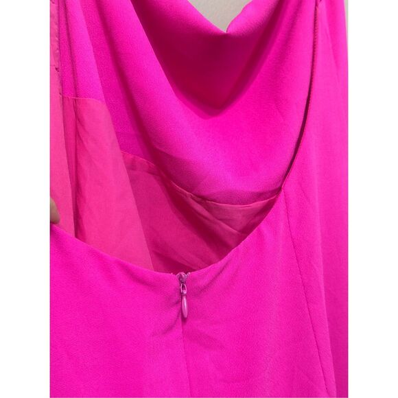 NWOT MORE TO COME Catalina Wrap Hot Pink Maxi Dress Women's Small - Picture 13 of 13